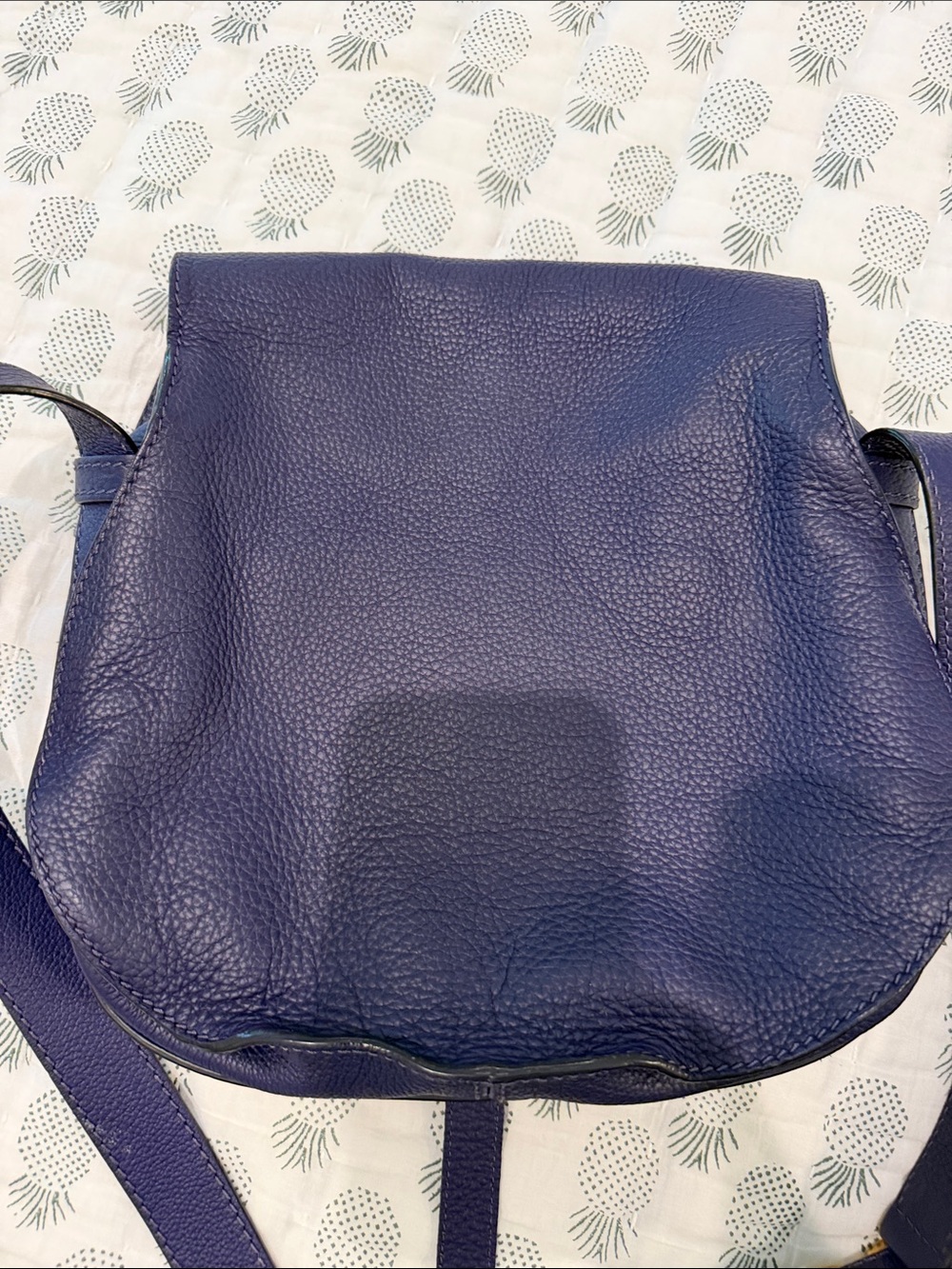 Chloe Leather Marcie Medium Saddle Bag - blue purple - Picture 7 of 9
